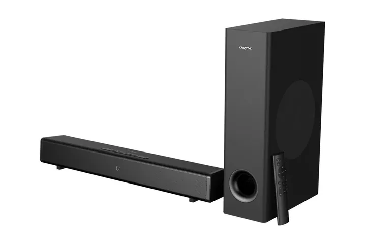 Creative STAGE 360, Sitem 2.1 soundbar + subwoofer, Bluetooth 5.0, Dolby Atmos, HDMI 2.0, ARC, Optic, 240W peak power, Telecomanda IR